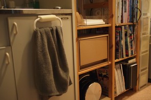 キッチンとシェルフ。